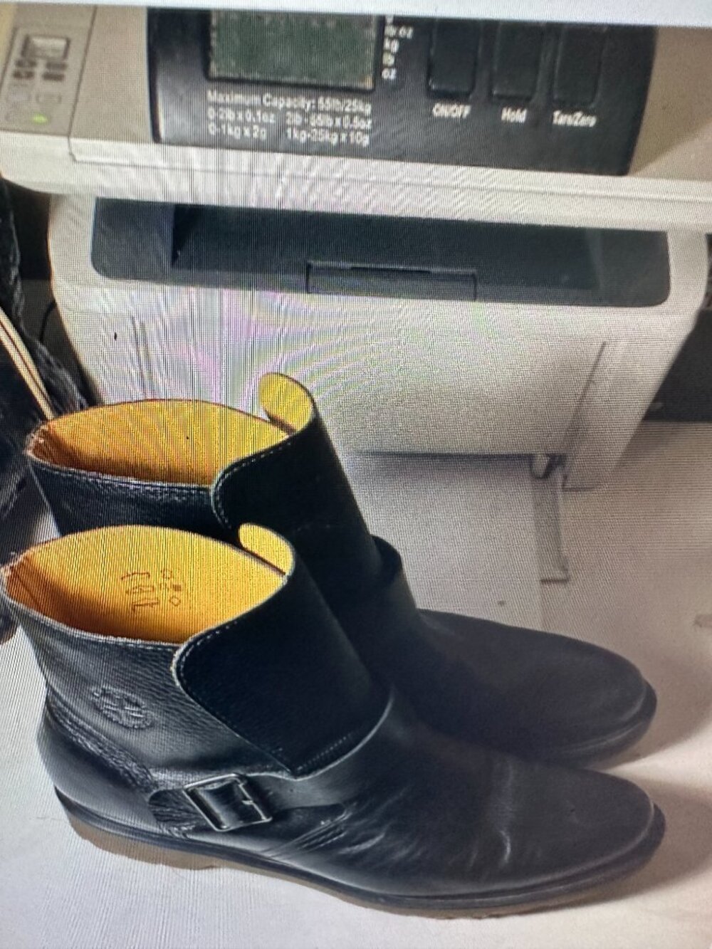 Dr. Martens ROCCO Mens Black Leather Boots Slip On Strap Buckle Sz Mens USA 11